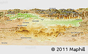 Physical Panoramic Map of Bouira, satellite outside