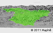 Political Panoramic Map of Bouira, desaturated