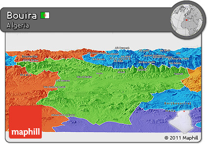 Political Panoramic Map of Bouira