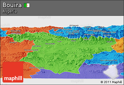 Political Panoramic Map of Bouira