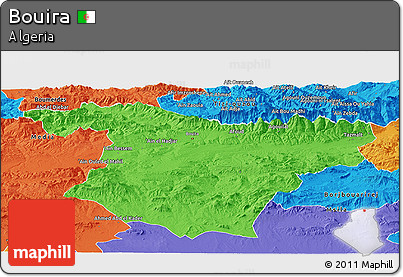 Political Panoramic Map of Bouira