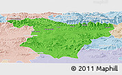 Political Panoramic Map of Bouira, lighten