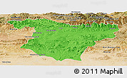 Political Panoramic Map of Bouira, satellite outside