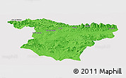 Political Panoramic Map of Bouira, single color outside