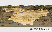 Satellite Panoramic Map of Bouira, darken