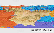 Satellite Panoramic Map of Bouira, political outside