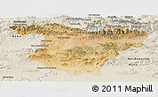 Satellite Panoramic Map of Bouira, shaded relief outside