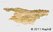 Satellite Panoramic Map of Bouira, single color outside