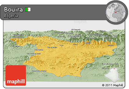 Savanna Style Panoramic Map of Bouira