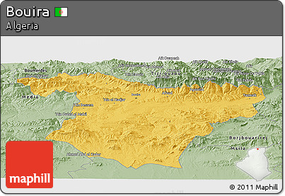 Savanna Style Panoramic Map of Bouira