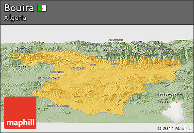 Savanna Style Panoramic Map of Bouira