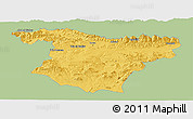 Savanna Style Panoramic Map of Bouira, single color outside