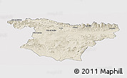 Shaded Relief Panoramic Map of Bouira, cropped outside