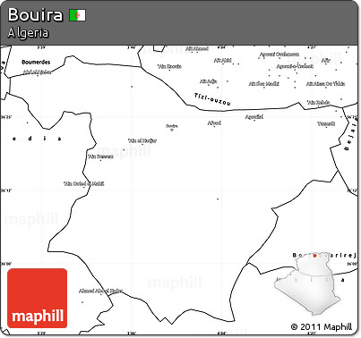 Blank Simple Map of Bouira