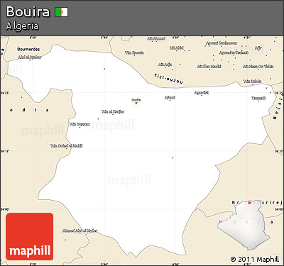 Classic Style Simple Map of Bouira