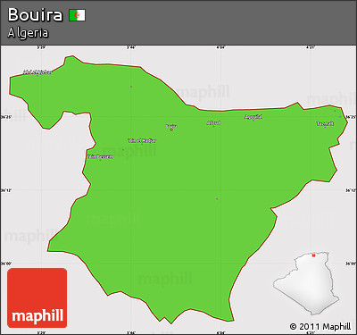 Political Simple Map of Bouira, cropped outside