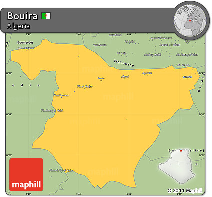Savanna Style Simple Map of Bouira