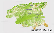 Physical 3D Map of Chlef, cropped outside