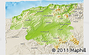 Physical 3D Map of Chlef, shaded relief outside