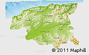 Physical 3D Map of Chlef, single color outside