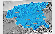 Political 3D Map of Chlef, desaturated