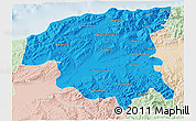 Political 3D Map of Chlef, lighten