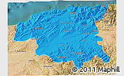 Political 3D Map of Chlef, satellite outside