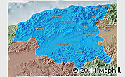 Political 3D Map of Chlef, semi-desaturated