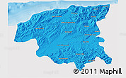 Political 3D Map of Chlef, single color outside