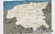 Shaded Relief 3D Map of Chlef, darken