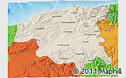 Shaded Relief 3D Map of Chlef, political outside