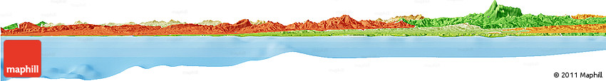 Physical Horizon Map of Chlef, political outside