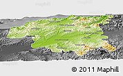 Physical Panoramic Map of Chlef, darken, desaturated