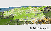 Physical Panoramic Map of Chlef, darken