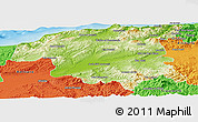 Physical Panoramic Map of Chlef, political outside