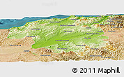 Physical Panoramic Map of Chlef, satellite outside
