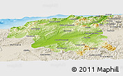 Physical Panoramic Map of Chlef, shaded relief outside