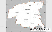 Gray Simple Map of Chlef, cropped outside