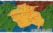 Political 3D Map of Constantine, darken