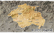 Satellite 3D Map of Constantine, darken, semi-desaturated