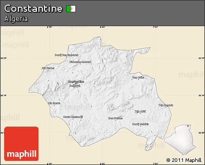 Classic Style Map of Constantine, single color outside