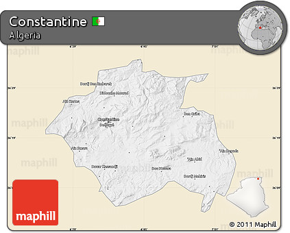 Classic Style Map of Constantine, single color outside