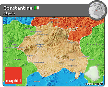 Satellite Map of Constantine, political outside