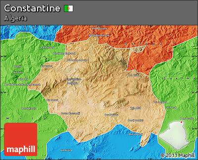 Satellite Map of Constantine, political outside