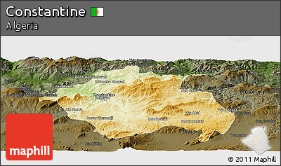 Physical Panoramic Map of Constantine, darken