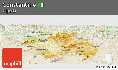 Physical Panoramic Map of Constantine, lighten