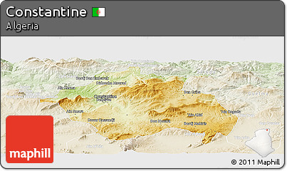 Physical Panoramic Map of Constantine, lighten