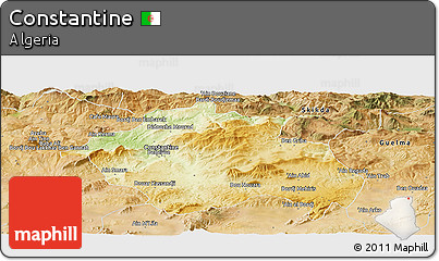 Physical Panoramic Map of Constantine, satellite outside