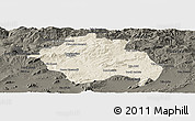 Shaded Relief Panoramic Map of Constantine, darken