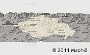 Shaded Relief Panoramic Map of Constantine, darken, semi-desaturated